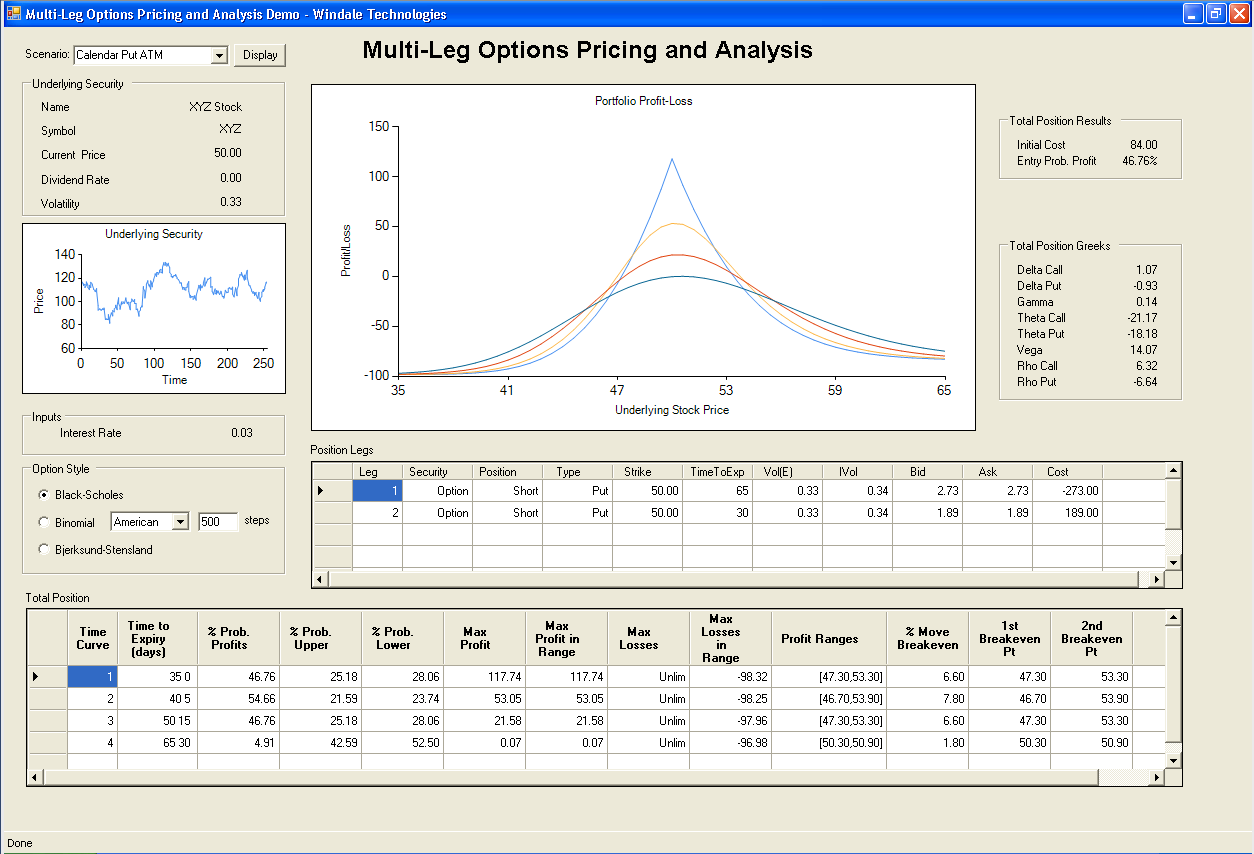 Multi-leg Options Pricing and Analysis Application